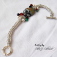 agate whimsical chainmail silver bracelet copy